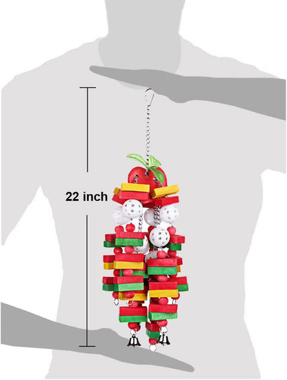 22 in Wooden Parrot Chew Toy for Medium and Large Birds