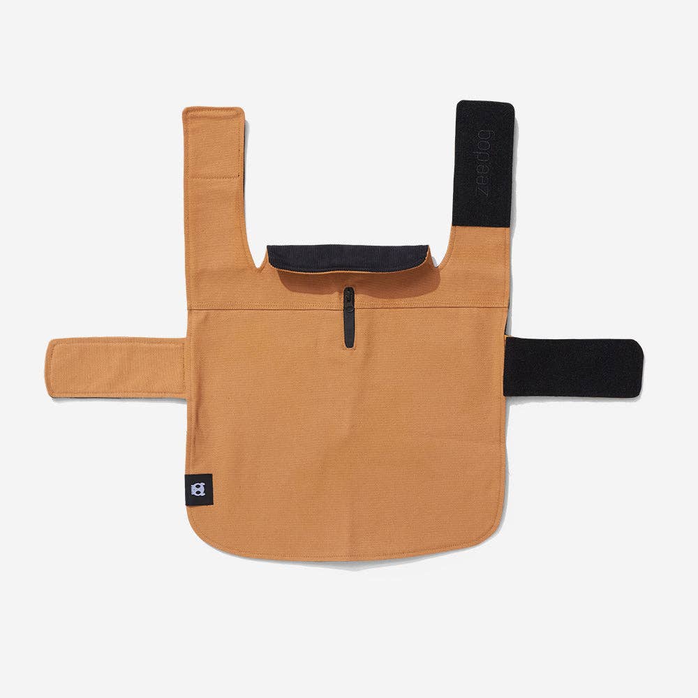 Beige cotton duck dog coat with corduroy collar - view 3