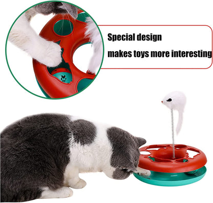 Interactive Cat Toy Set, Track Tower with Mouse and Balls
