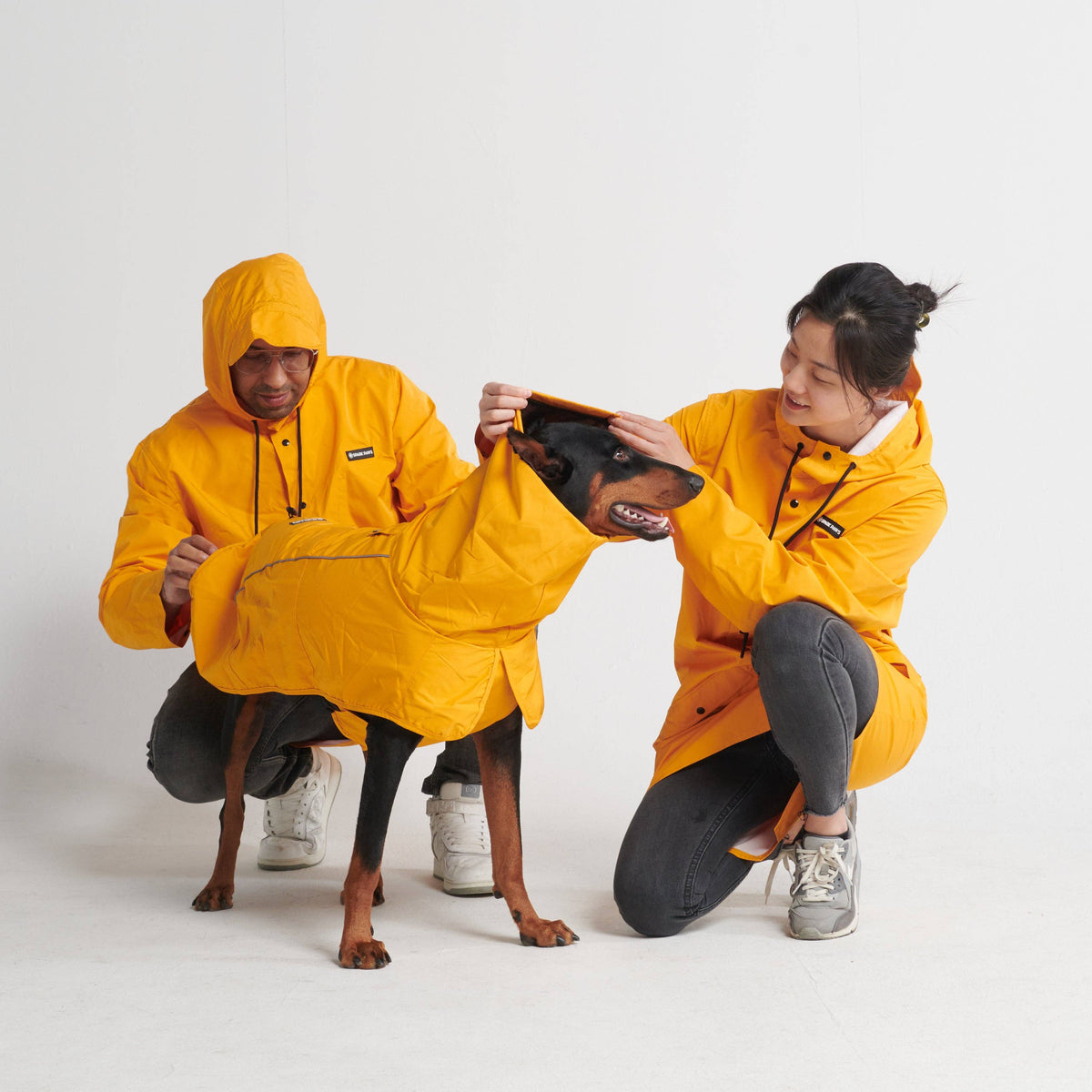 Mustard yellow Breatheshield breathable waterproof dog raincoat - view 6