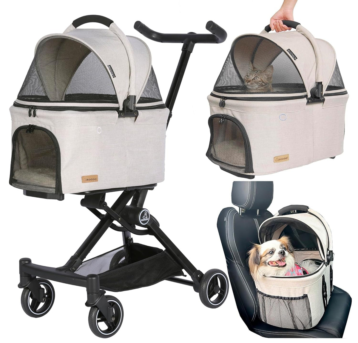 3-in-1 Pet Stroller and Travel System, Up to 30 lbs