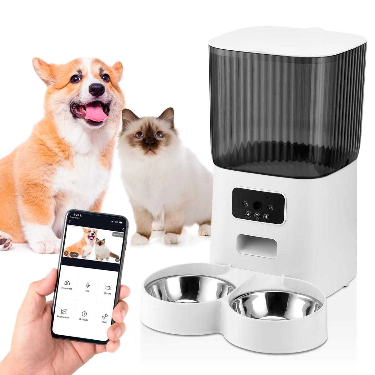 5L Automatic Pet Feeder with 1080p Camera