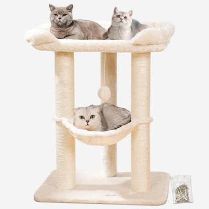 28 in Cat Tree with Window Perch, Hammock and Scratching Post