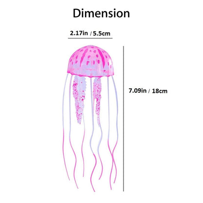 Glowing Jellyfish Aquarium Decorations, 4 Pack