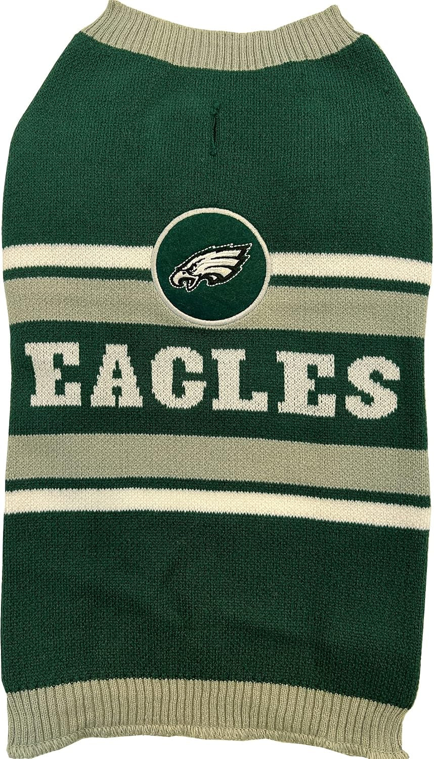 Philadelphia Eagles dog sweater, front