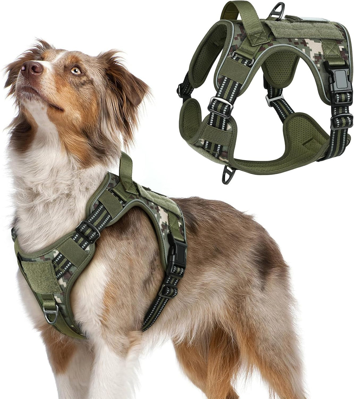 MOLLE Tactical No-Pull Dog Harness, Medium to Large