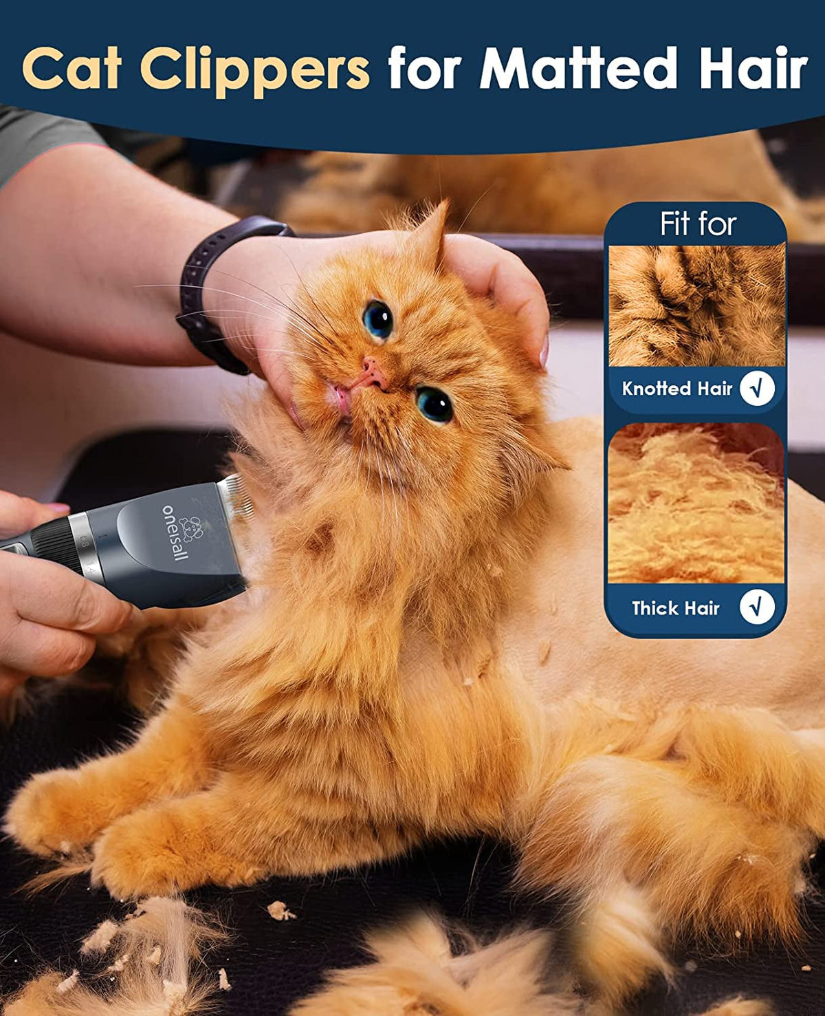 Quiet Cordless Cat Grooming Clippers