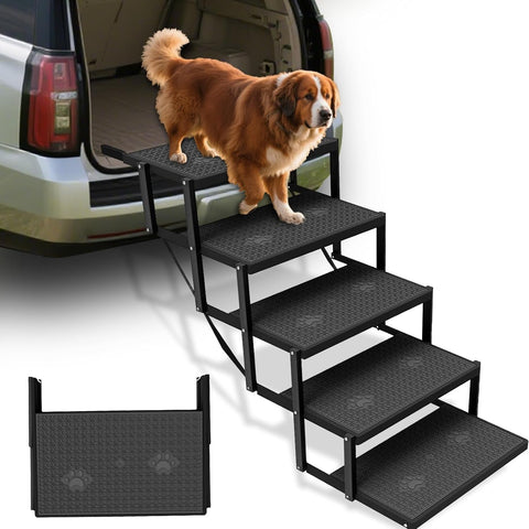 5-Step Folding Dog Stairs for Cars and SUVs