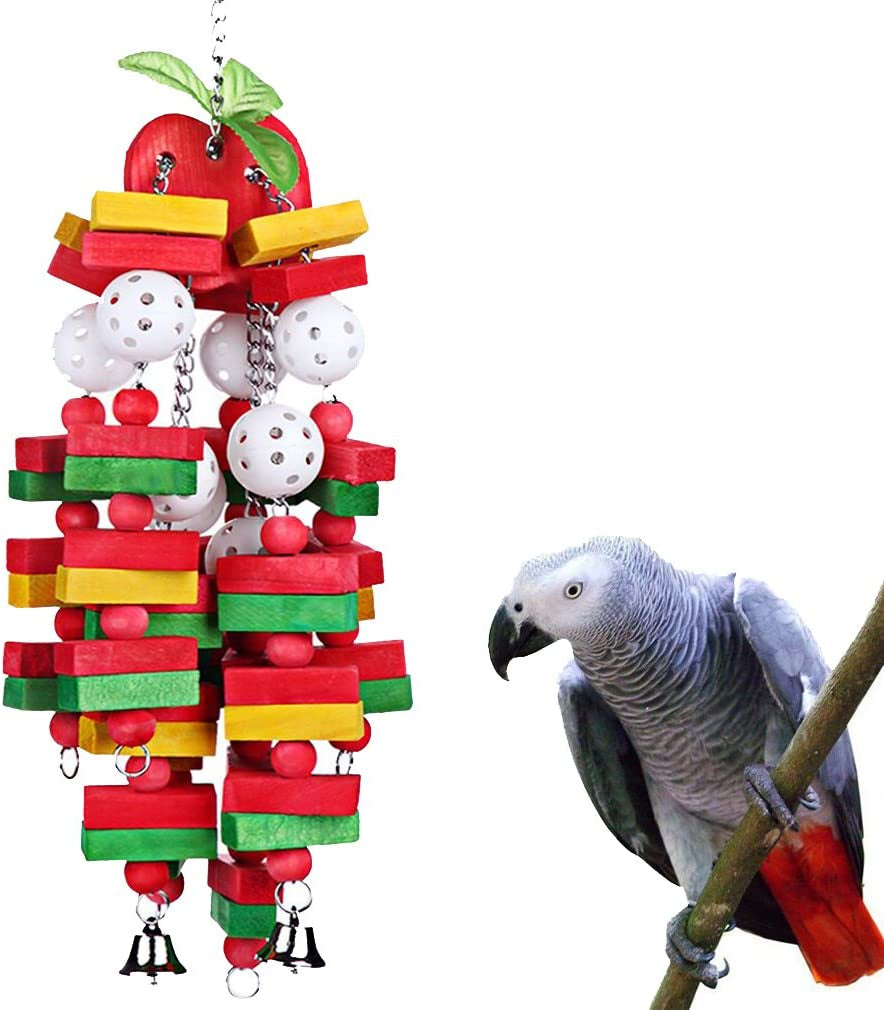 22 in Wooden Parrot Chew Toy for Medium and Large Birds