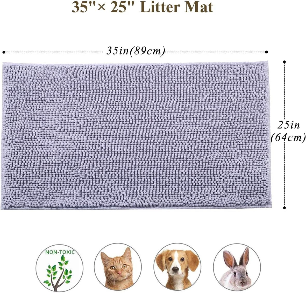 Microfiber Cat Litter Rug with Waterproof Backing