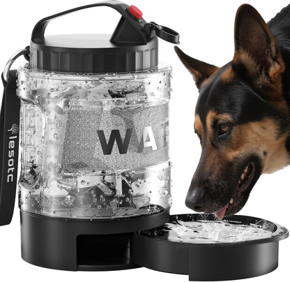 77 oz Dog Travel Water Bottle with Pull-Out Bowl