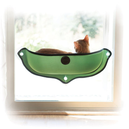 EZ Mount kitty sill window bed side view