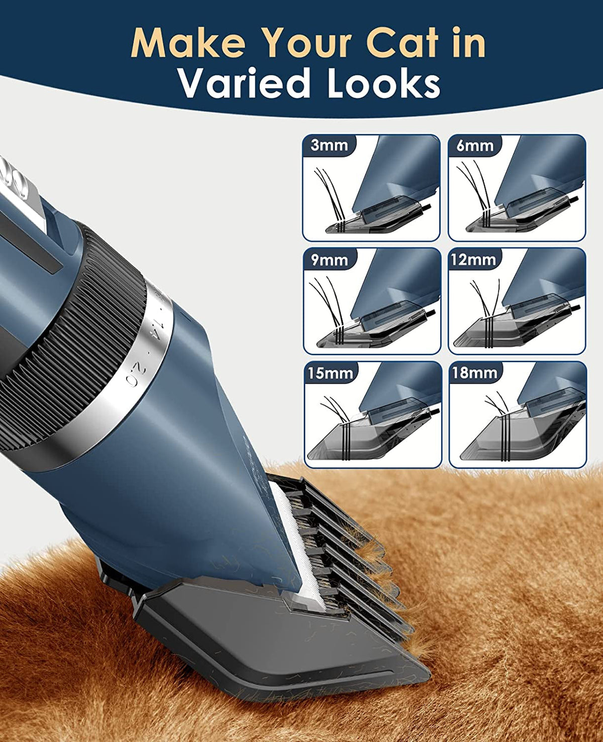 Quiet Cordless Cat Grooming Clippers