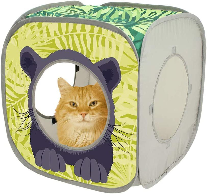 Collapsible Pop-Up Cat Cube House