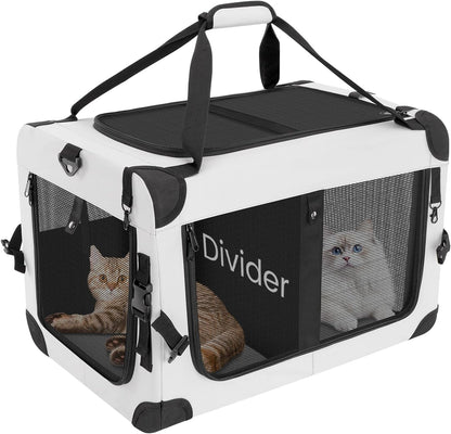 Large Soft-Sided Cat Carrier for 2 Cats, Up to 55 lbs
