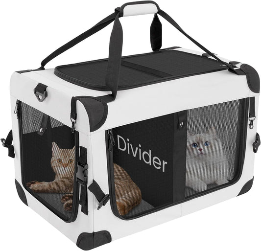 Large Soft-Sided Cat Carrier for 2 Cats, Up to 55 lbs