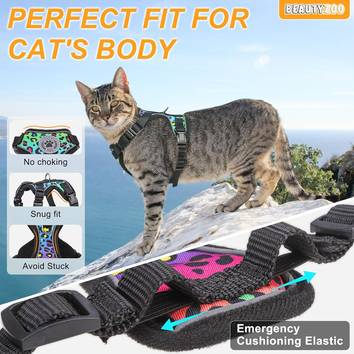 Soft Vest Cat Harness and Leash, Escape-Proof Fit