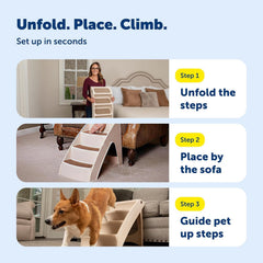 Foldable Non-Slip Dog Stairs for Beds and Sofas