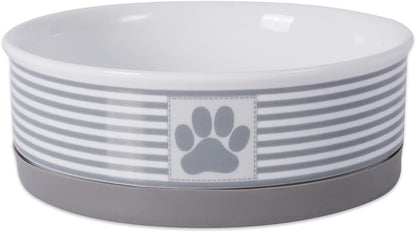 Ceramic Pet Bowl Set, Medium, 2 Piece, Gray