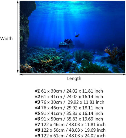 Static Cling Aquarium Background Poster, 24 x 12 in