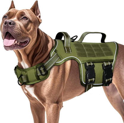 Heavy-Duty MOLLE Tactical Dog Harness, Medium to XL