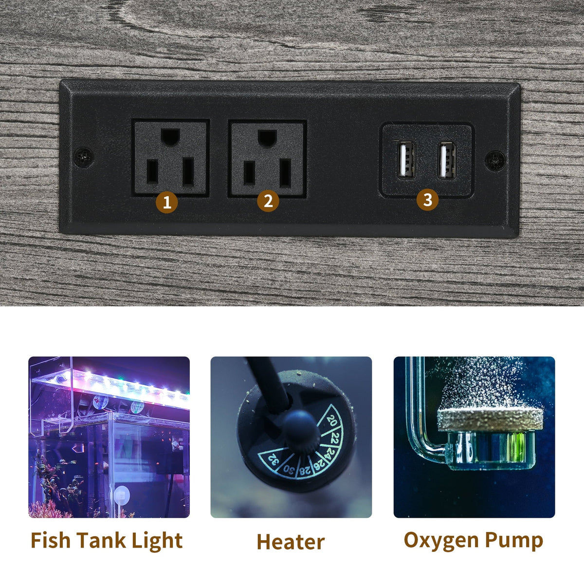 Aquarium Stand with Power Outlets, 40-50 Gallon
