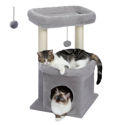 27 in Multi-Level Cat Tree Condo with Perches, Gray