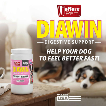 Jeffers Diawin Digestive Support for Dogs - Bismuth Tummy Relief for Diarrhea