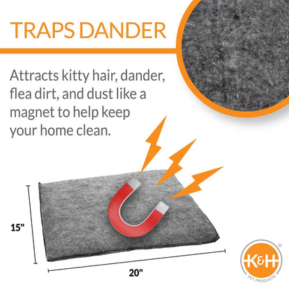 Heated cat pad 15 x 20 inch grey