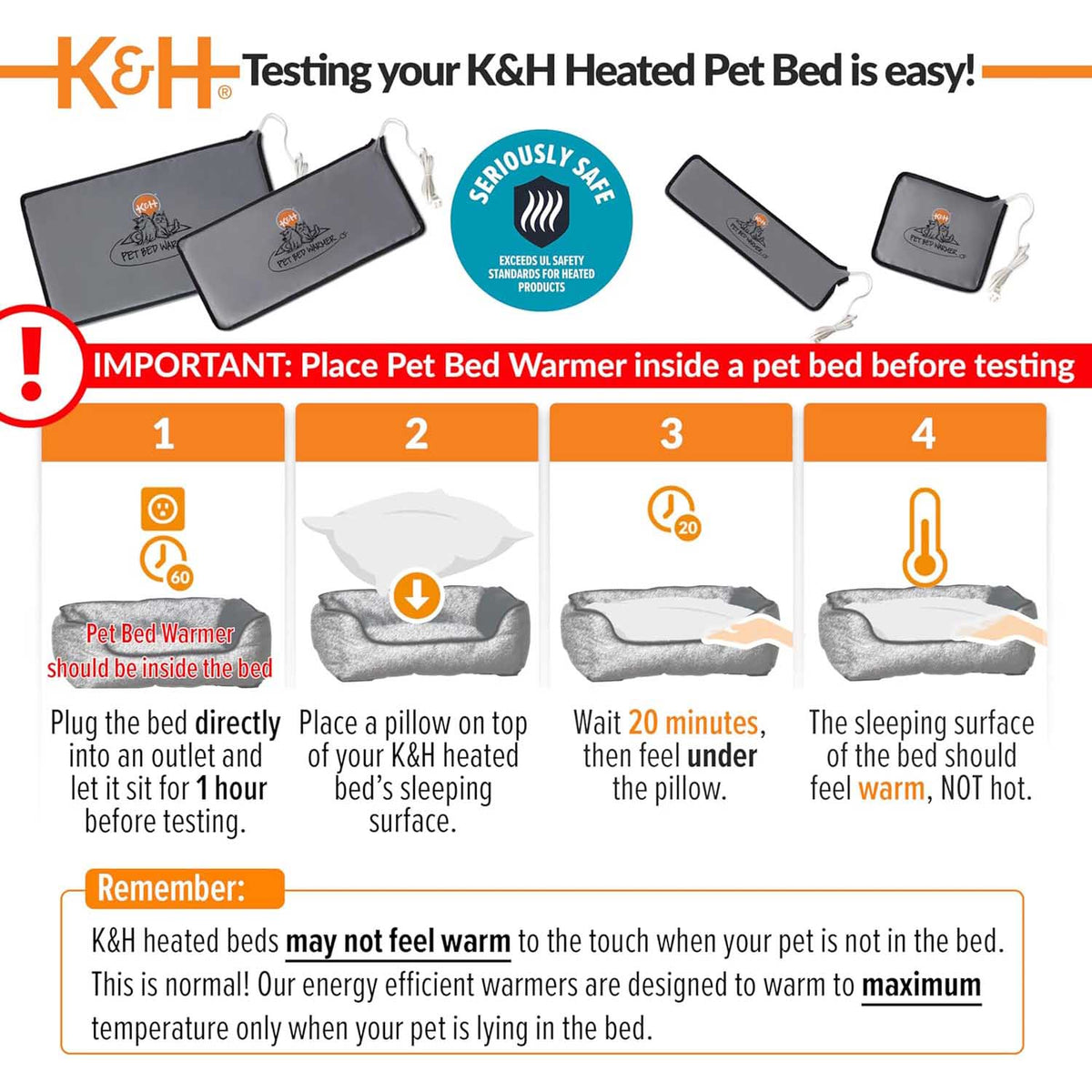 K&H Pet Bed Warmer – Indoor Heated Pad for Cats & Dogs, Thermostatically Controlled, Energy-Efficient