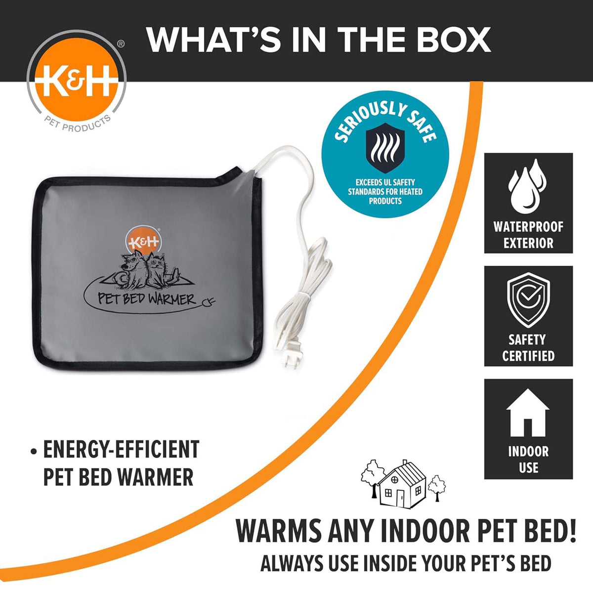 K&H Pet Bed Warmer – Indoor Heated Pad for Cats & Dogs, Thermostatically Controlled, Energy-Efficient
