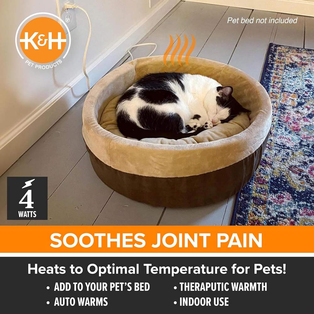 K&H Pet Bed Warmer – Indoor Heated Pad for Cats & Dogs, Thermostatically Controlled, Energy-Efficient