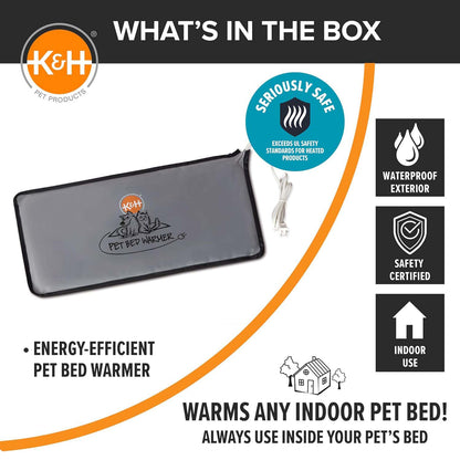 K&H Pet Bed Warmer – Indoor Heated Pad for Cats & Dogs, Thermostatically Controlled, Energy-Efficient