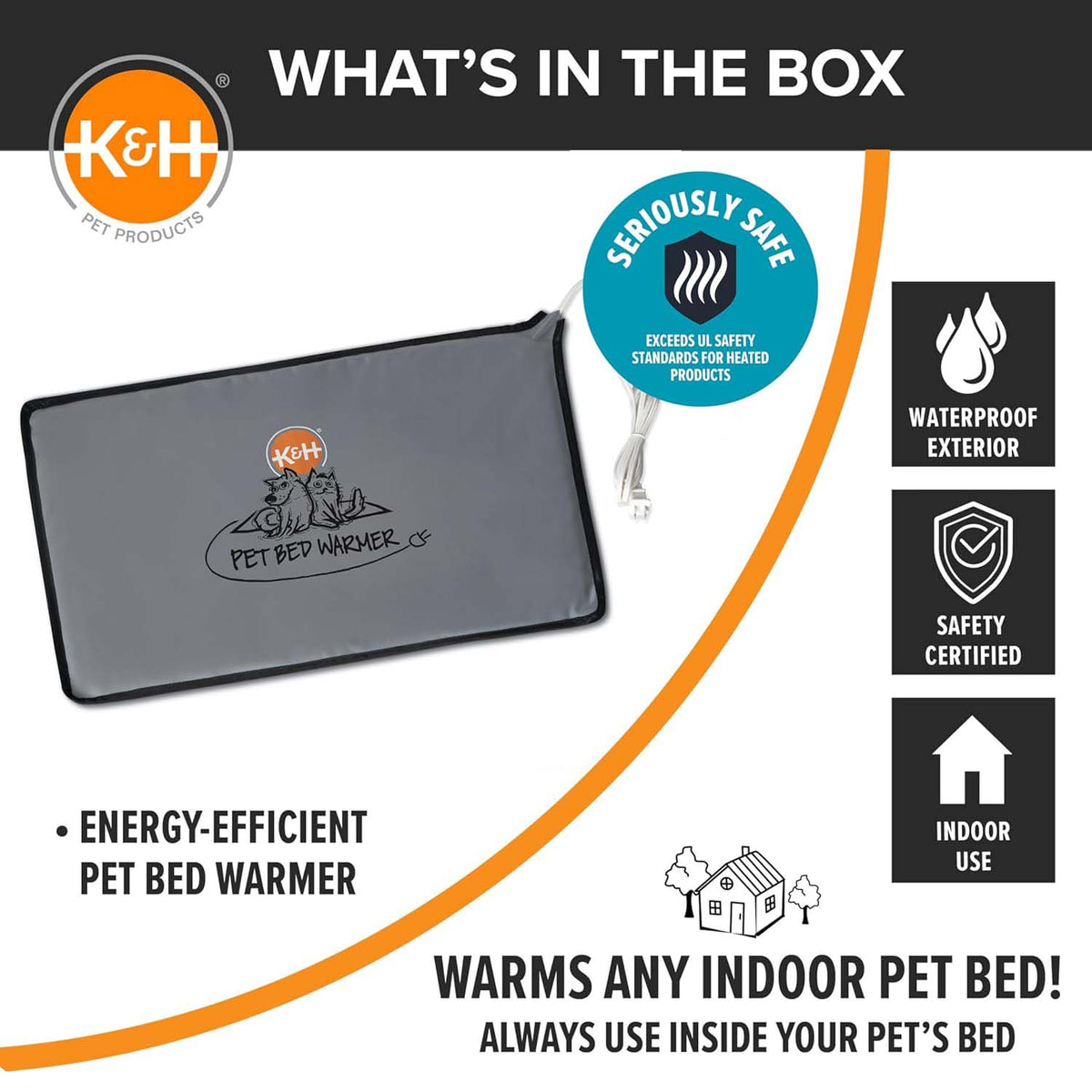 K&H Pet Bed Warmer – Indoor Heated Pad for Cats & Dogs, Thermostatically Controlled, Energy-Efficient