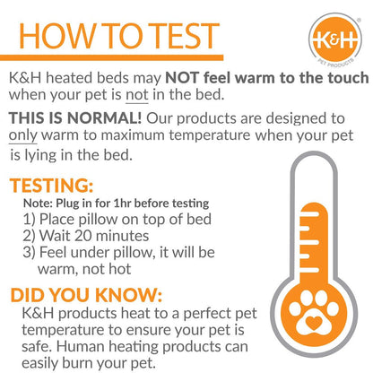 K&H Thermo-Pet Cuddle Cushion Heated Pet Bed – Indoor Heated Sofa-Style Bed for Cats & Small Dogs with Removable Cushion