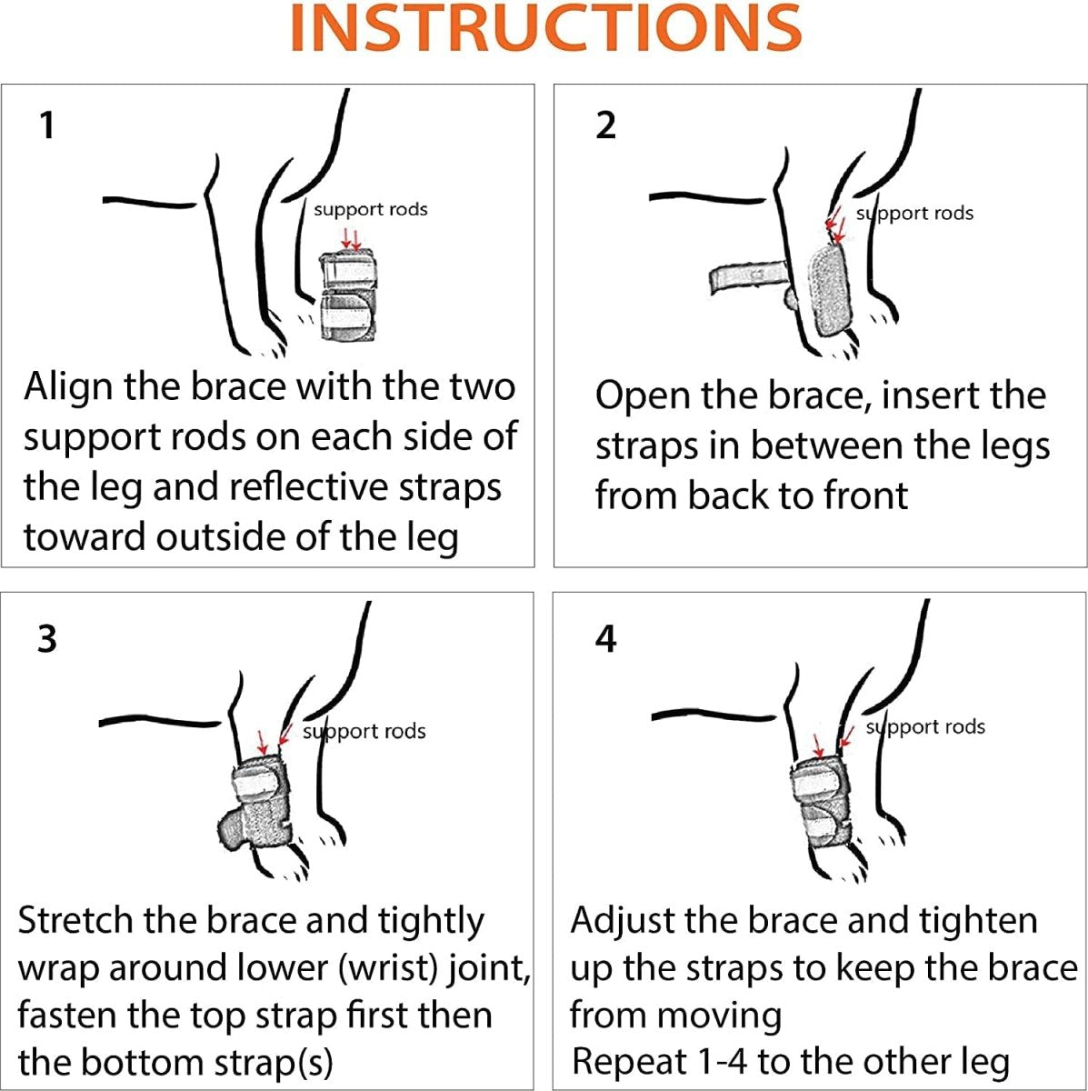 NeoAlly 3-in-1 Front Leg Dog Splint Brace, Pair