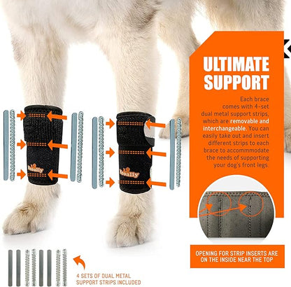 NeoAlly 3-in-1 Front Leg Dog Splint Brace, Pair
