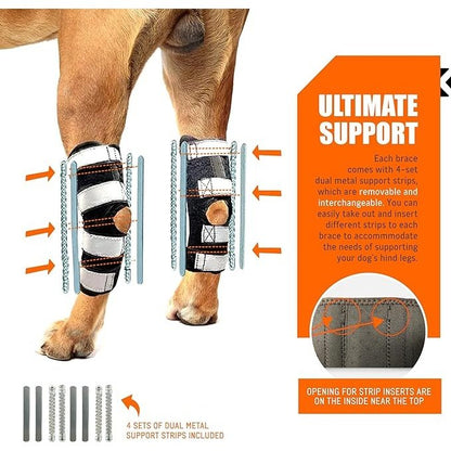 NeoAlly 3-in-1 Rear Leg Hock Brace for Large Dogs, Pair
