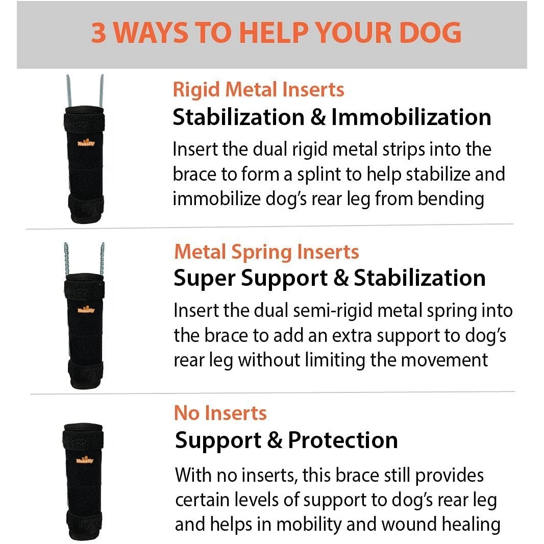 NeoAlly 3-in-1 Rear Leg Hock Brace for Large Dogs, Pair