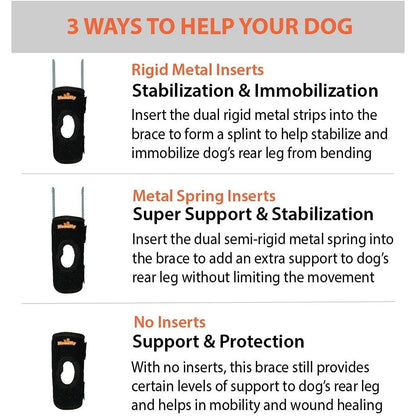 NeoAlly 3-in-1 Rear Leg Hock Brace for Small Dogs, Pair