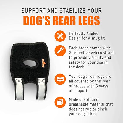 NeoAlly 3-in-1 Rear Leg Hock Brace for Small Dogs, Pair