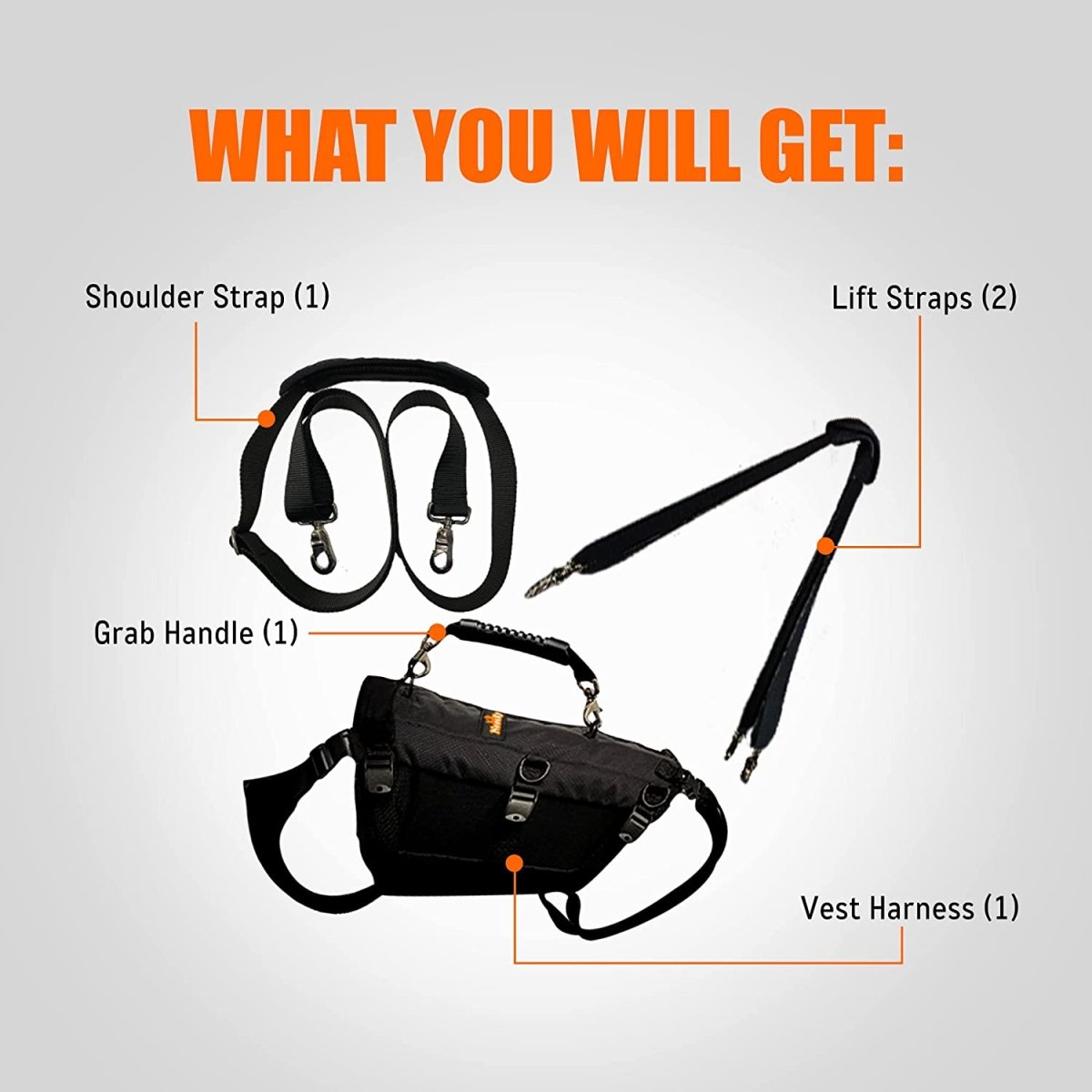 NeoAlly 5-in-1 Dog Lift Harness, Full Body Support