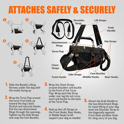 NeoAlly 5-in-1 Dog Lift Harness, Full Body Support