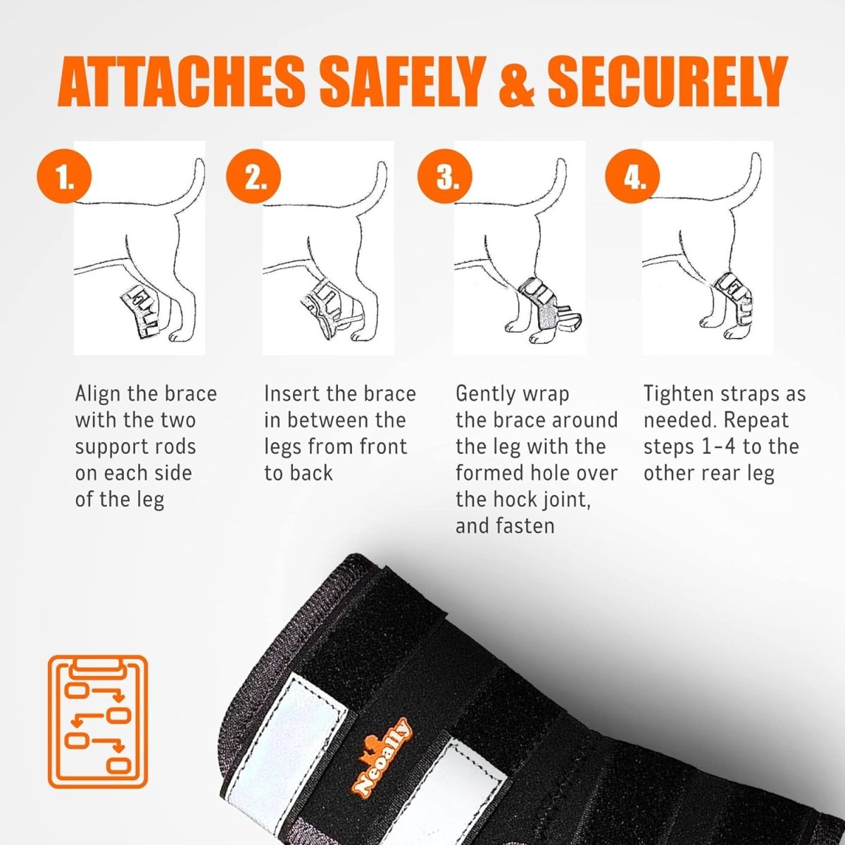 NeoAlly Rear Leg Hock Brace for Large Dogs, Pair
