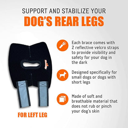 NeoAlly Rear Leg Hock Brace for Small Dogs, Pair