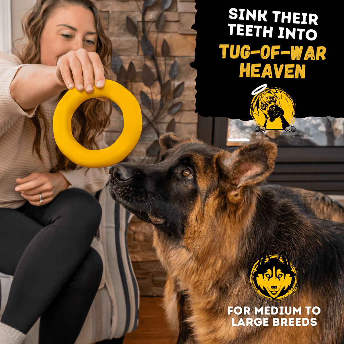 Clutch Ring Heavy-Duty Rubber Tug Ring for Dogs