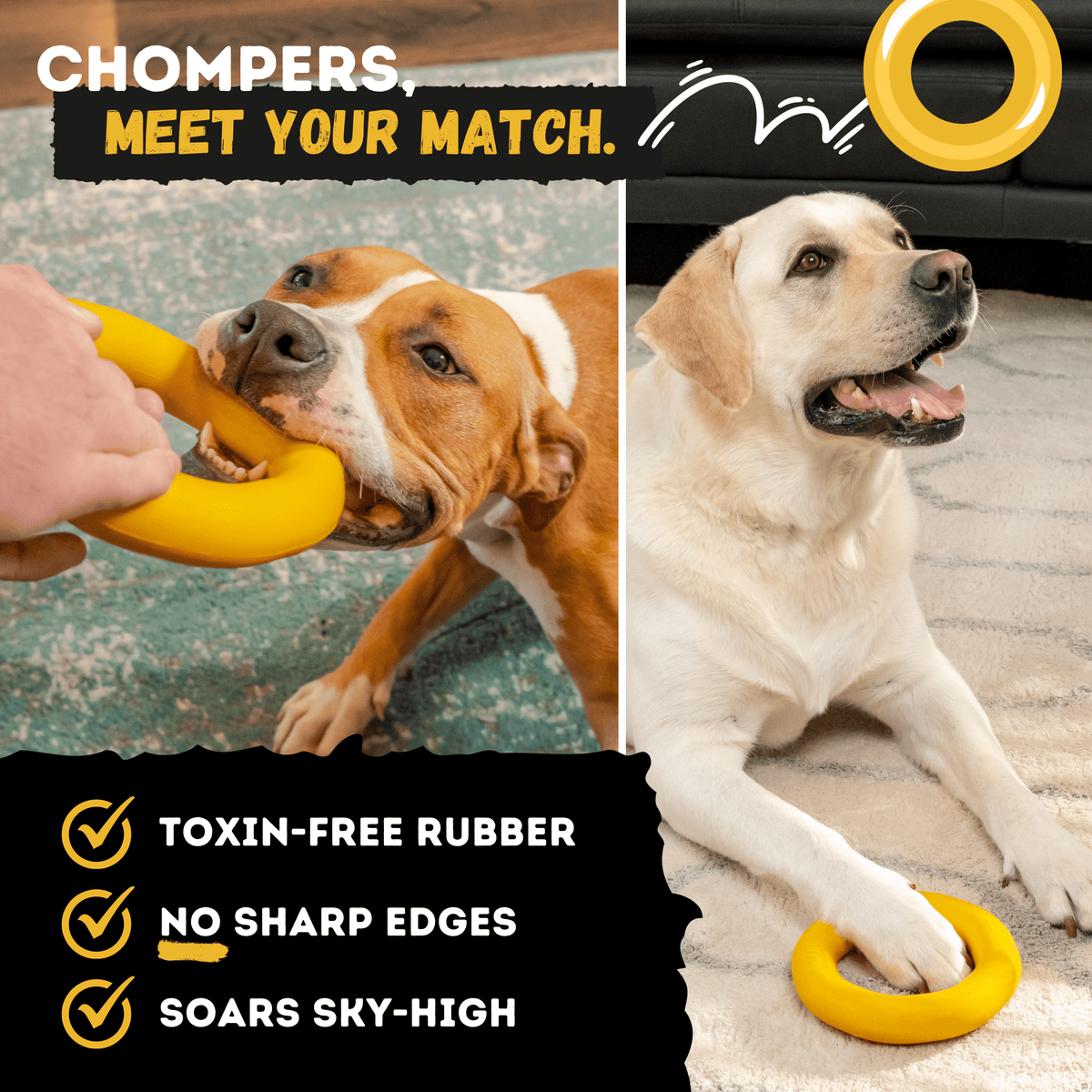 Clutch Ring Heavy-Duty Rubber Tug Ring for Dogs
