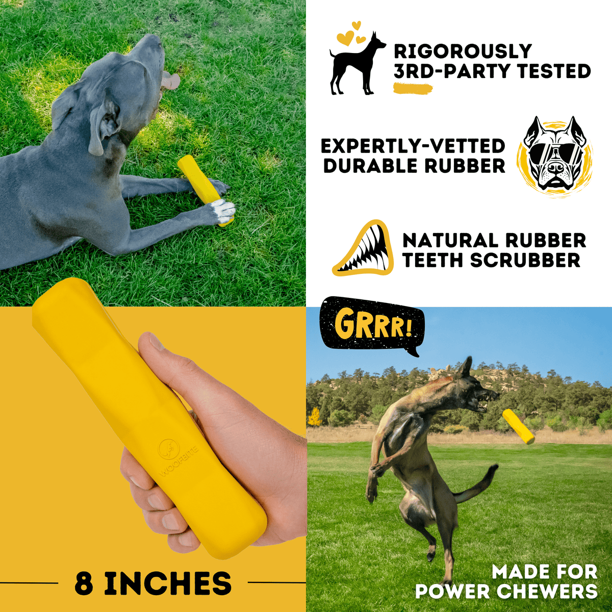 Power Stick Heavy-Duty Rubber Chew Toy for Dogs