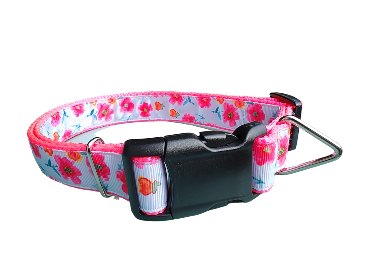 Bright Flowers Nylon Dog Collar
