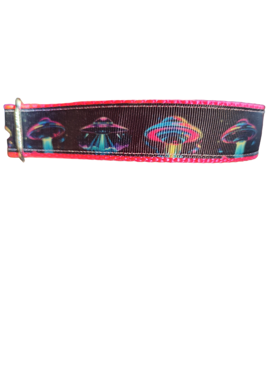 Neon UFO Nylon Dog Collar
